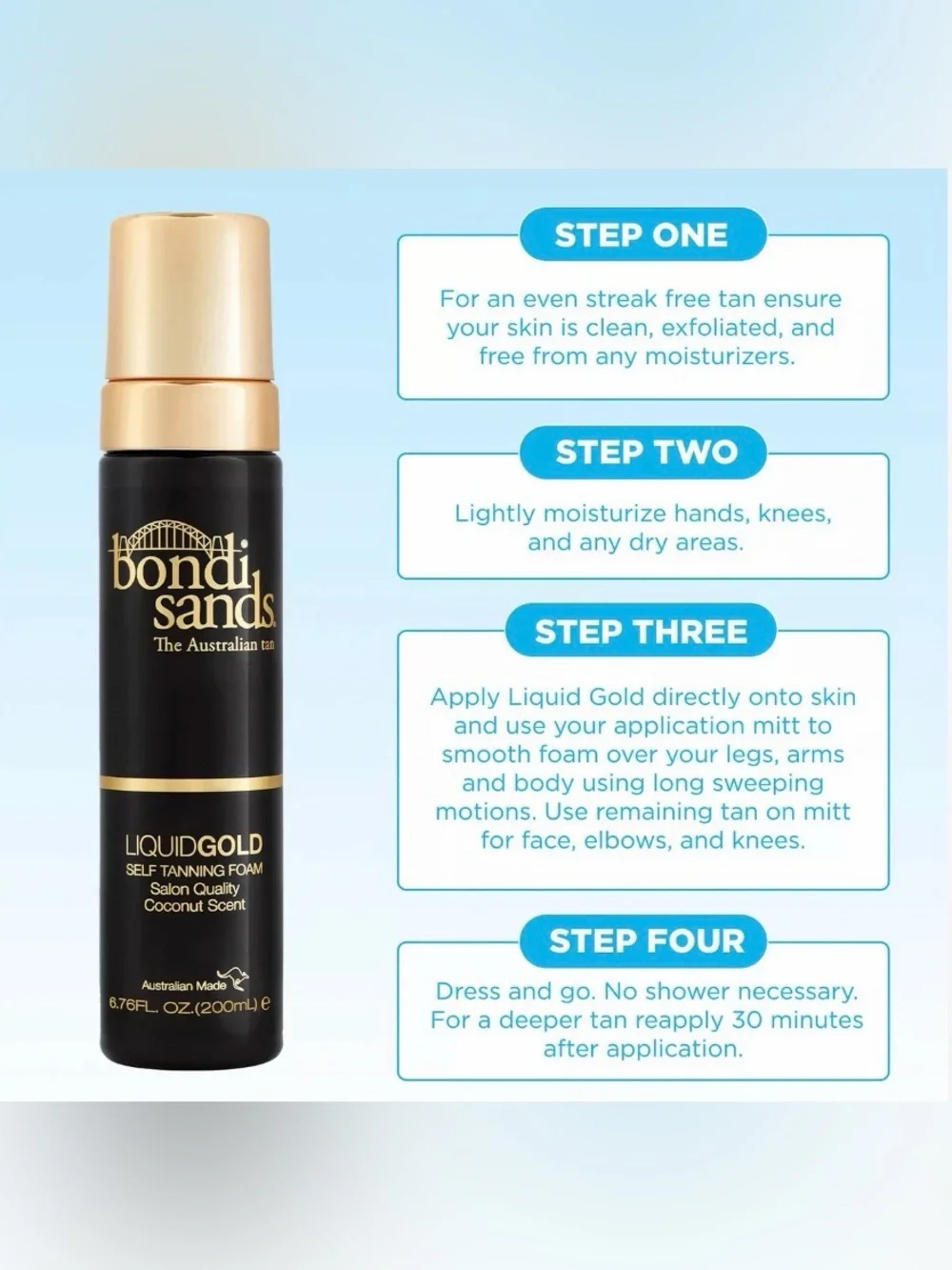 Bondi Sands Liquid Gold Self Tanning Foam — Full Size-NWT